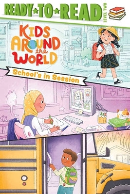 Paperback of "School's in Session: Ready-To-Read Level 2" by Simon Spotlight, showing colorful cover with playful school-themed illustrations.
