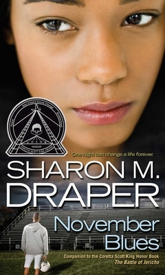 Cover of "November Blues" by Atheneum Books for Young Readers, mass market paperback with blue-themed design.