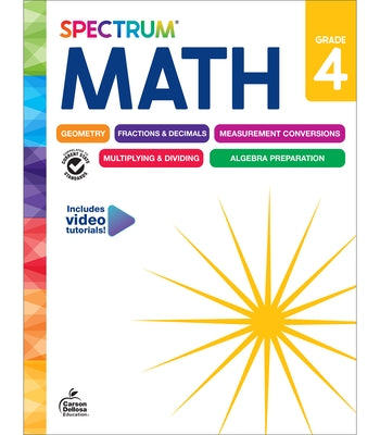 Spectrum Math Workbook, Grade 4 Paperback Spectrum