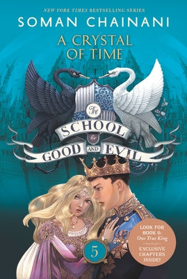 Paperback of The School for Good and Evil #5: A Crystal of Time by HarperCollins, featuring colorful cover art with fantasy-themed illustrations.
