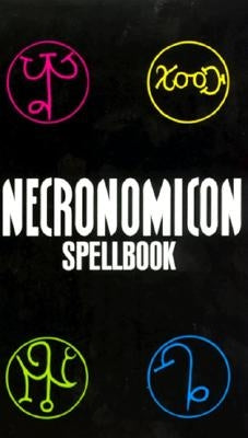 Mass market paperbound Necronomicon Spellbook by William Morrow & Company, featuring dark, mystical cover art and ancient symbols.