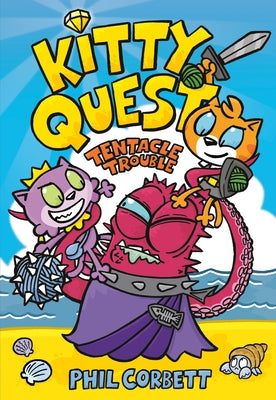 Paperback of Kitty Quest: Tentacle Trouble graphic novel by Razorbill featuring colorful cover art with cartoon cats and tentacle creatures.