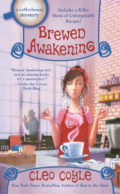 Brewed Awakening mass market paperbound book by Berkley Books, featuring a colorful cover with coffee imagery.