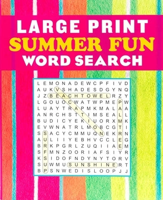 Large print Summer Fun Word Search paperback by Thunder Bay Press featuring colorful summer-themed words on a vibrant cover