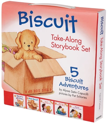 HarperCollins Biscuit Take-Along Storybook Set with five paperback dog-themed books and activity pages for dog lovers.