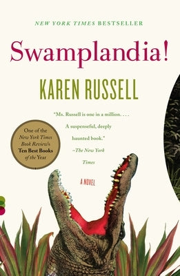 Vintage paperback of Swamplandia! featuring a colorful cover with swamp and alligator illustrations.