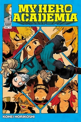 Paperback of My Hero Academia Vol. 12 by Viz Media featuring colorful manga cover art with characters from the series.
