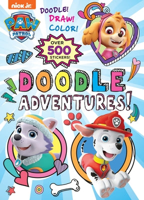 Paperback Doodle Adventures! Paw Patrol book by Golden Books featuring colorful characters from the popular kids' series.