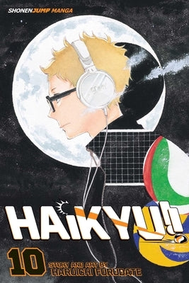 Paperback of Haikyu!! Vol. 10 manga by Viz Media featuring colorful cover art with volleyball players in action.