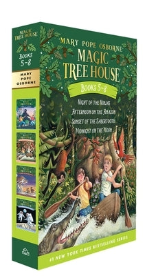Boxed set of Magic Tree House Books 5-8 by Random House Books for Young Readers, featuring colorful book covers and spines.