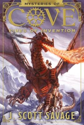 Paperback copy of "Fires of Invention: Volume 1" by Shadow Mountain, featuring the book cover with fiery artwork.