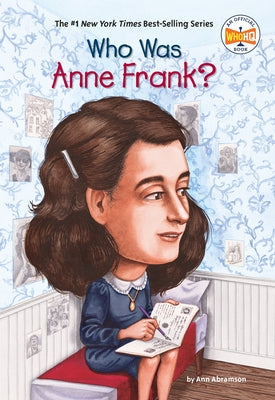 Paperback of "Who Was Anne Frank?" by Penguin Young Readers Group, showing the book cover with Anne Frank's portrait.
