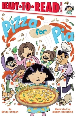 Paperback of Pizza for Pia: Ready-To-Read Level 1 by Simon Spotlight, featuring colorful illustrations of a pizza on the cover.
