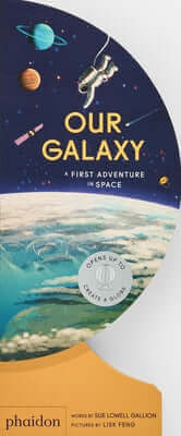 Colorful Galaxy: A First Adventure in Space board book by Phaidon Press with vibrant space-themed illustrations for children.