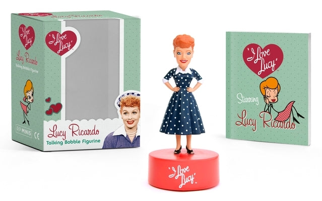 Rp Minis I Love Lucy Lucy Ricardo talking bobble figurine with book, detailed collectible featuring Lucy in classic costume.