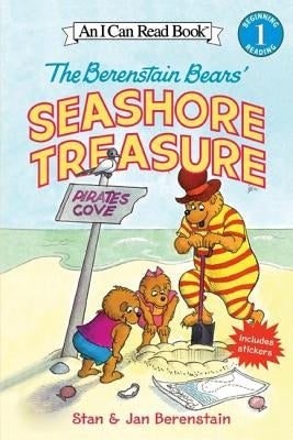 Paperback of The Berenstain Bears' Seashore Treasure by HarperCollins, featuring colorful cover and stickers on the front.