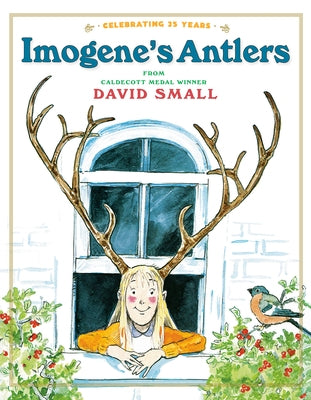 Paperback of Imogene's Antlers Christmas book for kids by Dragonfly Books, featuring colorful illustrated cover with antler-themed holiday scene.