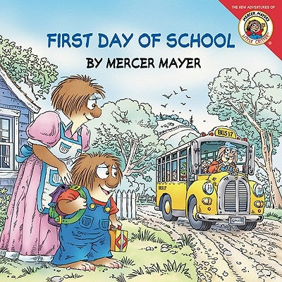 Paperback "Little Critter: First Day of School" lift-the-flap children's book by HarperCollins, showing colorful cover illustration.