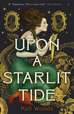 Paperback of "Upon a Starlit Tide" by Tor Books, featuring a starry night ocean scene on the cover.