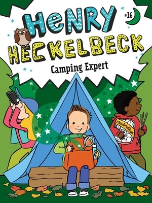 Paperback of Henry Heckelbeck Camping Expert book by Little Simon featuring a colorful outdoor camping scene illustration.