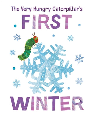 Board book titled "The Very Hungry Caterpillar's First Winter" by World of Eric Carle, featuring colorful winter scenes with the caterpillar.