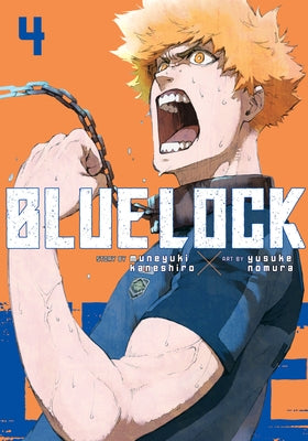 Blue Lock 4 paperback manga by Kodansha Comics featuring dynamic cover art with characters in action poses.