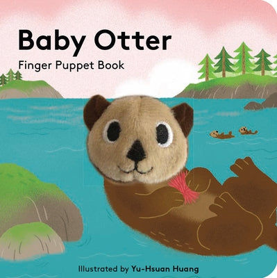 Baby otter finger puppet book by Chronicle Books, featuring colorful illustrations and a soft board cover for young children.