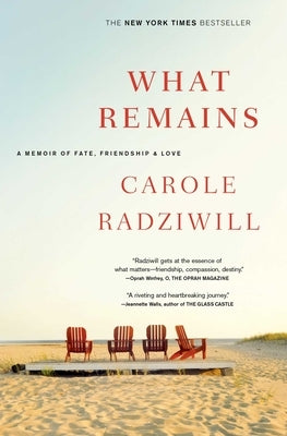 Paperback of "What Remains: A Memoir of Fate, Friendship, and Love" by Scribner Book Company, showing the book cover with title and author.