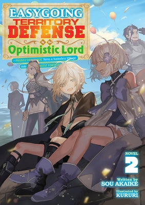 Paperback of Easygoing Territory Defense light novel by Airship, featuring cover art of a fortified village scene.