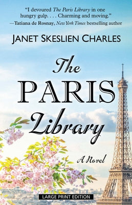 Paperback of "The Paris Library" by Large Print Press, featuring a book cover with an artistic illustration.