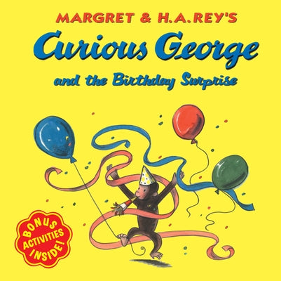 Paperback of Curious George and the Birthday Surprise by Clarion Books showing the colorful cover with George celebrating a birthday.