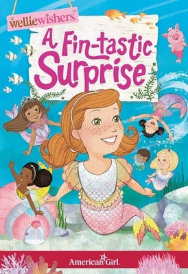 Paperback book titled "A Fintastic Surprise" by American Girl Publishing Inc, featuring colorful underwater-themed cover art.