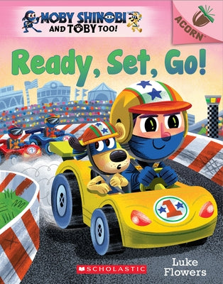 Paperback book titled "Ready, Set, Go!" from Moby Shinobi and Toby Too! series by Scholastic Inc., featuring colorful cover art.