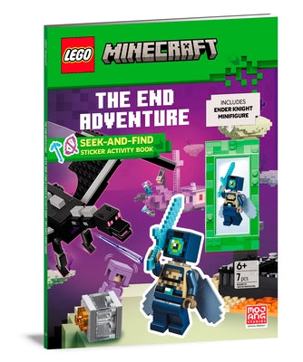 Paperback Lego Minecraft The End Adventure Seek & Find activity book with colorful Minecraft scenes and characters.