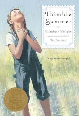 Paperback of Thimble Summer by Square Fish featuring a colorful cover illustration.