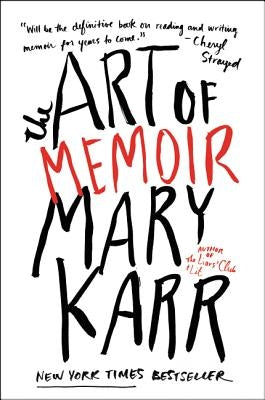 Paperback copy of The Art of Memoir by Harper Perennial, featuring a close-up of the book cover with artistic design elements.