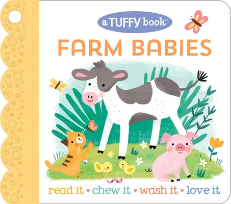 Paperback Farm Babies Tuffy Book by Cottage Door Press featuring colorful farm animal illustrations.