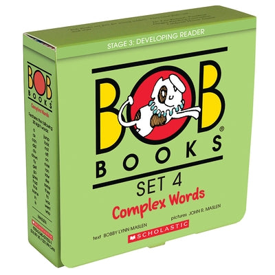 Scholastic Paperbacks Bob Books Complex Words Box Set for ages 4 and up, staged reading development for kindergarten and first grade