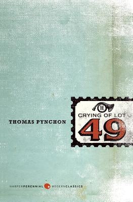 Paperback of The Crying of Lot 49 by Harper Perennial, showing the book cover with title and author details.