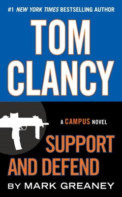 Cover image of "Tom Clancy Support and Defend" mass market paperback by Berkley Books featuring a military-themed design.