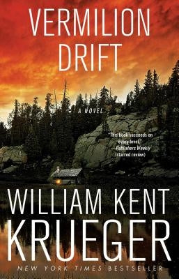 Vermilion Drift paperback novel by Atria Books, featuring a cover with abstract red and orange artwork.