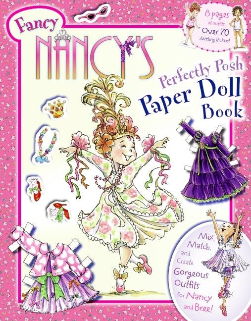 Paperback Fancy Nancy Perfectly Posh Paper Doll Book by HarperCollins, featuring colorful illustrations of Nancy with fashionable outfits.