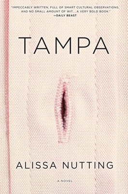 Paperback copy of the novel Tampa by Ecco Press featuring a colorful cover design.