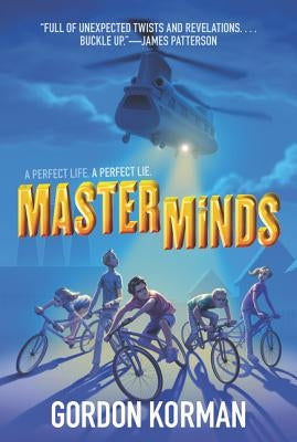 Paperback of "Masterminds" by HarperCollins showing the book cover with bold title and colorful design.