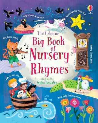 Usborne Big Book of Nursery Rhymes board book with colorful illustrations for young children.