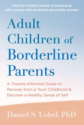 Paperback book titled "Adult Children of Borderline Parents" by New Harbinger Publications, featuring a cover with calming colors and title text.