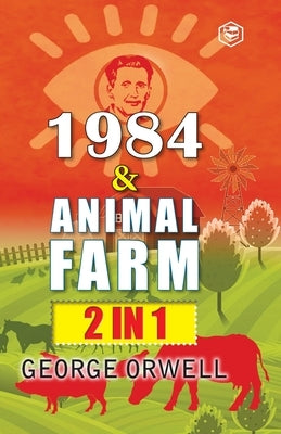 Paperback of 1984 and Animal Farm by Sanage Publishing, showing the book covers side by side with titles visible.