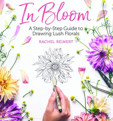 Paperback drawing book by Get Creative 6 featuring step-by-step floral illustrations for beginners to learn flower drawing.
