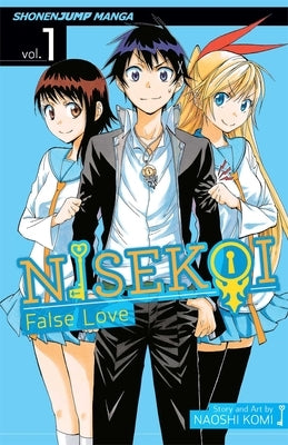 Paperback of Nisekoi: False Love, Vol. 1 manga by Viz Media with colorful cover art featuring characters from the series.