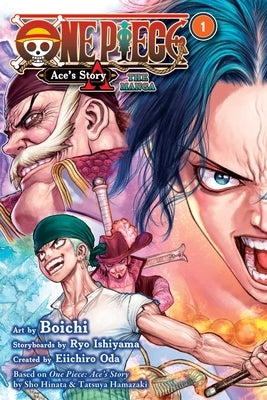 Paperback manga book titled "One Piece: Ace's Story, Vol. 1" by Viz Media, featuring colorful cover art with characters from the series.